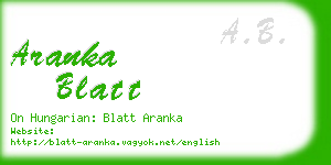 aranka blatt business card